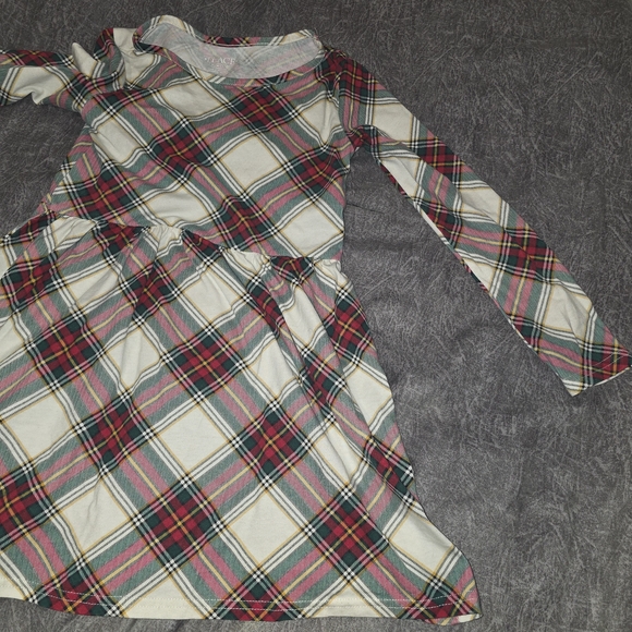Girls Plaid Dress with Red, Green, and Cream - Picture 3 of 6